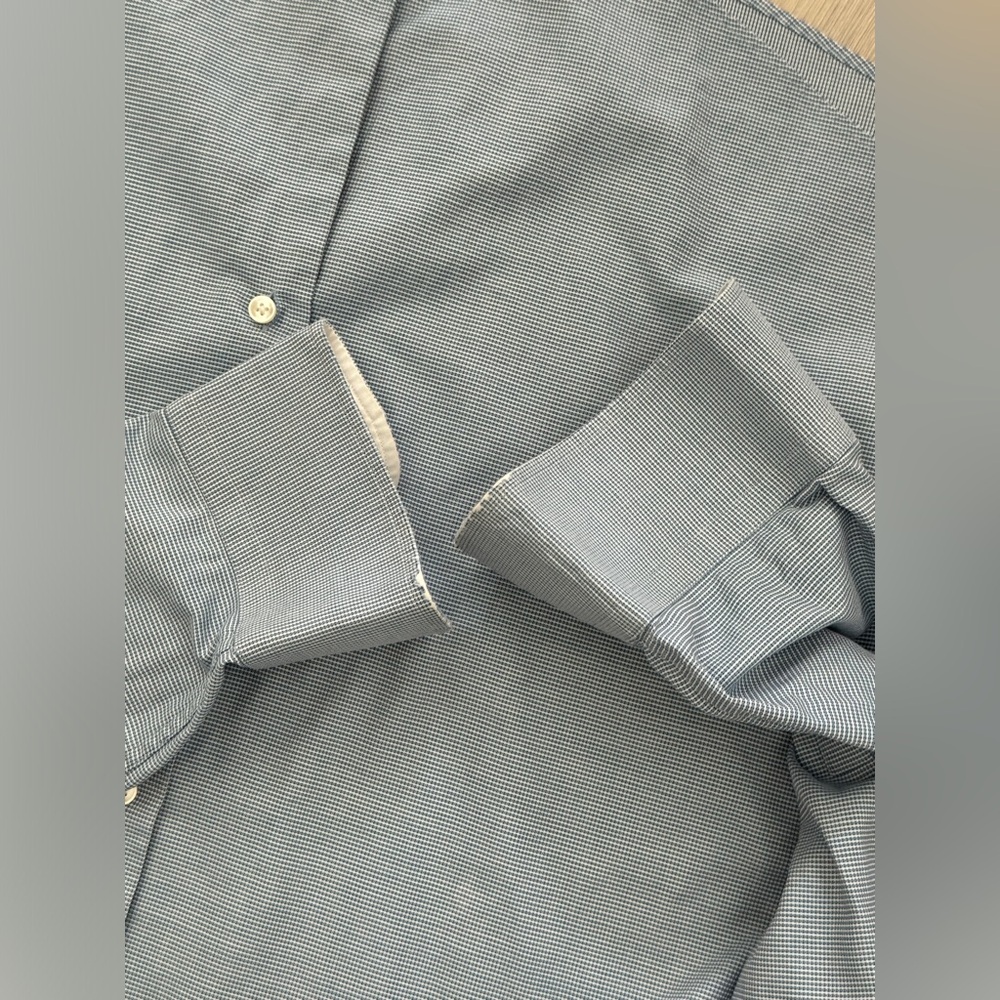 BOSS - Slim-fit shirt in  blue geometric-print Size 42 16 1/2 - Picture 10 of 16